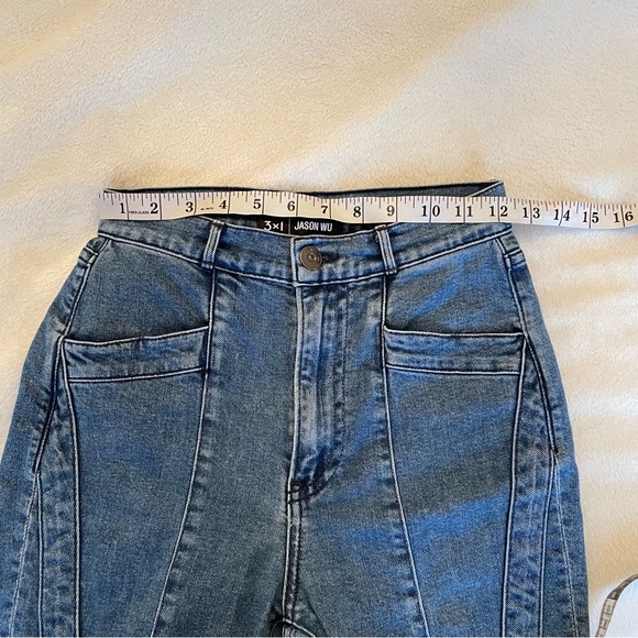 3x1 x Jason Wu W4 Jeans denim USA paneled straight high rise - Picture 6 of 11